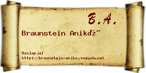 Braunstein Anikó névjegykártya